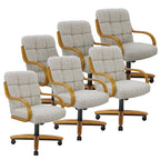 Chromcraft Ryland Swivel-Tilt Caster Dining Chair - Chestnut -Earth - 4pc