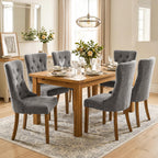 Upholstered Dining Chairs Set of 4 for Dining Room Kitchen (Beige,4)
