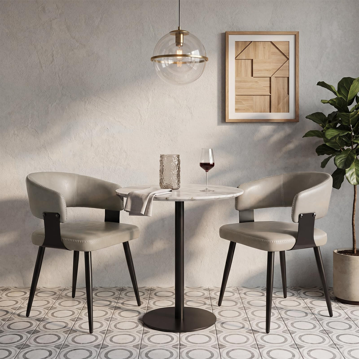 Dining Chairs Set of 4, Modern Faux Leather Kitchen Chairs