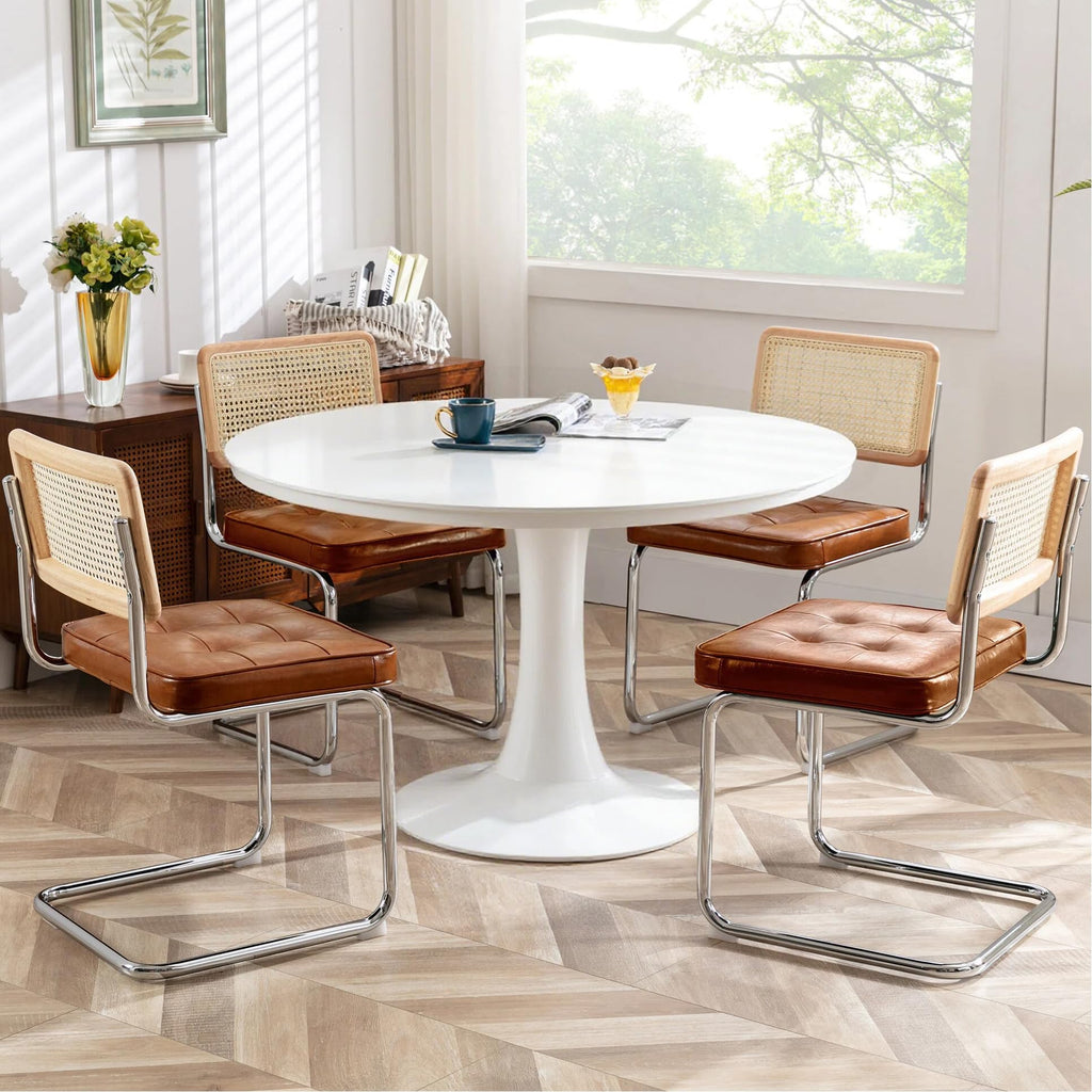 Zesthouse Natural Rattan Dining Chairs Set of 2, Modern Cesca Kitchen Chair
