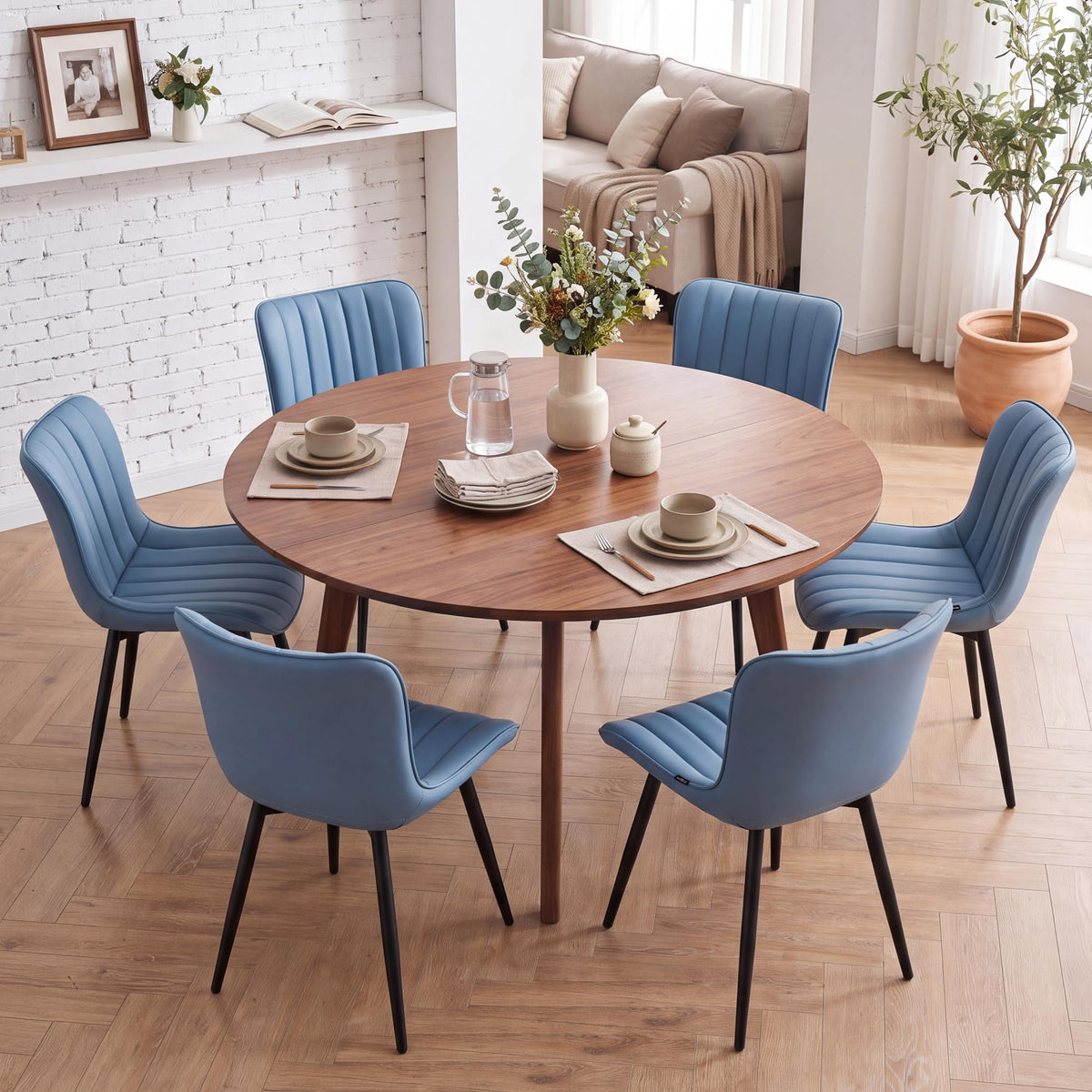 YOUNUOKE Dining Chairs Set of 2 Mid-Century Modern Kitchen Chairs Khaki