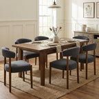 VKNOW Wooden Dining Chairs Set of 4 with Walnut Wood Legs and Curved Back