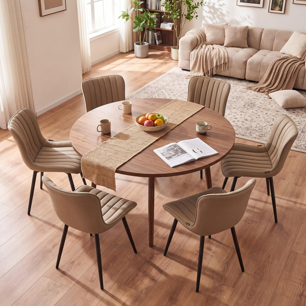 YOUNUOKE Dining Chairs Set of 2 Mid-Century Modern Kitchen Chairs Khaki