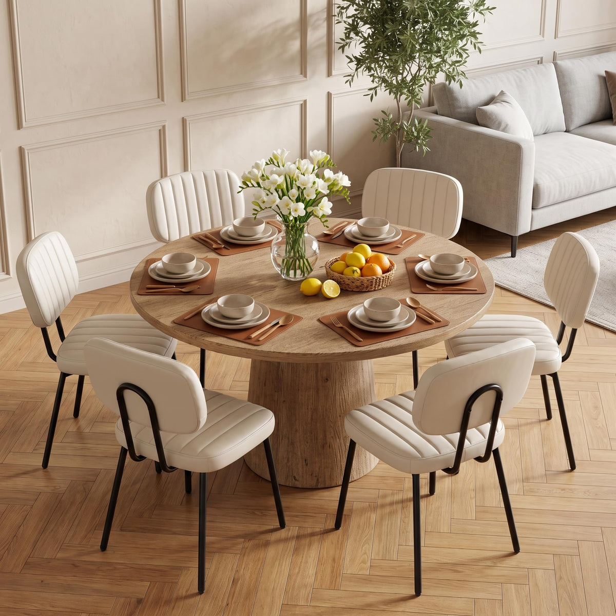 Dining Chairs Set of 2, PU Leather Upholstered Kitchen Chairs