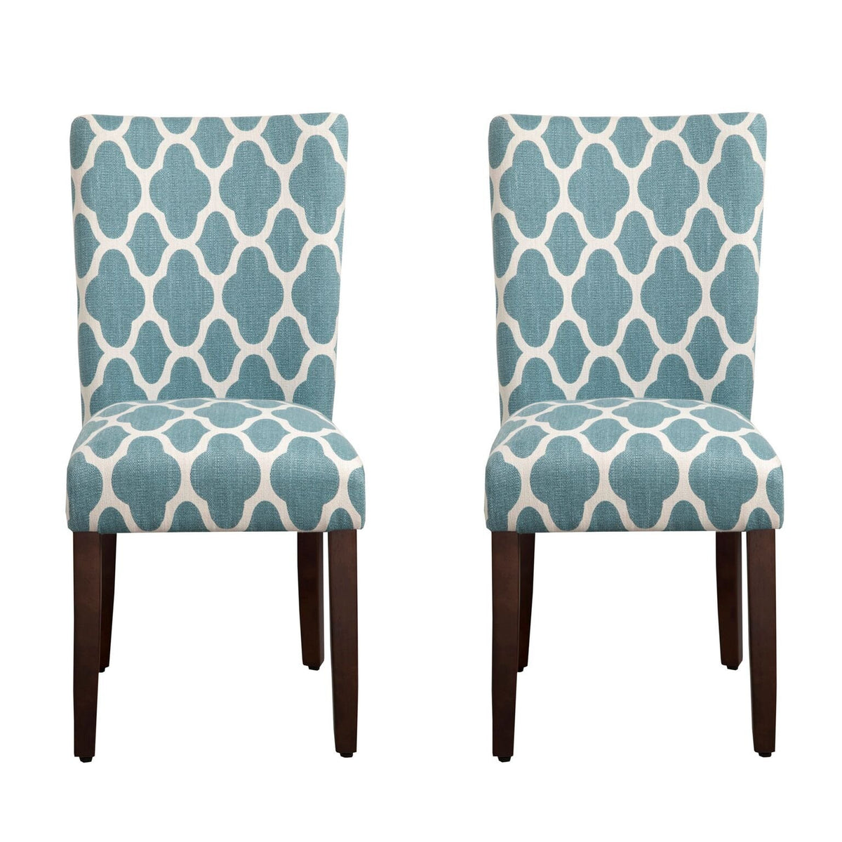 HomePop Parsons Classic Upholstered Accent Dining Chair, Set of 2, Suri Blue