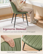 VASAGLE Dining Chairs Set of 4, Upholstered Kitchen Chairs, PU Leather
