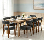 RNKSFX Modern Dining Chairs Set of 4, Faux Leather Upholstered Kitchen & Dining Room Chairs, Mid Century Modern Wooden Dining Chairs Oversized Sturdy Rounded Chairs Curved Back, Beige
