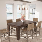 GarveeHome Farmhouse Dining Table for 4-6 People, 63 in Long Kitchen Tables