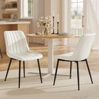 VASAGLE Dining Chairs Set of 4, Upholstered Kitchen Chairs, PU Leather