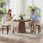 MALOL Wooden Dining Chairs Set of 6, Upholstered Kitchen & Dining Room Chairs with Thickened Wooden Legs, Farmhouse Side Chairs, Beige