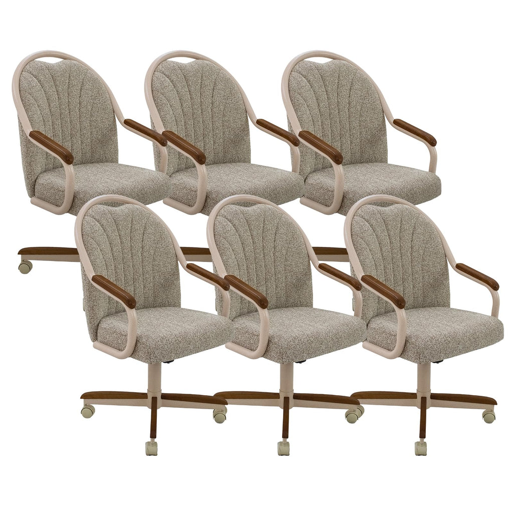 Chromcraft Bailey 4pc Swivel Kitchen Dining Chair - Light Sand-Chestnut