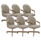 Chromcraft Bailey 4pc Swivel Kitchen Dining Chair - Light Sand-Chestnut