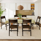 Feonase Dining Chairs Set of 6, Modern Kitchen Chairs with Ergonomic Backrest, MDF Board and Metal Legs, Dinner Chairs for Dining Room, Kitchen and Living Room, Walnut