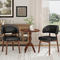 MALOL Wooden Dining Chairs Set of 4, Modern Upholstered Dining Room Kitchen Side Chairs with Curved Open Back for Living Room/Restaurant/Cafe, Brown