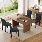 Welzona Upholstered Dining Chairs Set of 4, Button Tufted Parsons Dining Chair with Solid Wood Legs, Modern Fabric Side Chair for Dining Room/Kitchen/Restaurant/Hotel- Black