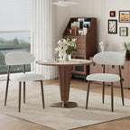 MALOL Dining Chairs Set of 4, Modern Upholstered Kitchen & Dining Room Chairs, Curved Back Dining Chairs with Sturdy Metal Legs, Comfortable Side Chairs for Dining Room, Kitchen, Living Room, Brown