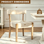 RNKSFX Modern Dining Chairs Set of 4, Faux Leather Upholstered Kitchen & Dining Room Chairs, Mid Century Modern Wooden Dining Chairs Oversized Sturdy Rounded Chairs Curved Back, Beige