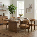 VKNOW Wooden Dining Chairs Set of 4 with Walnut Wood Legs and Curved Back