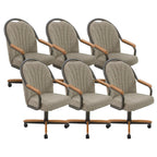 Chromcraft Bailey 4pc Swivel Kitchen Dining Chair - Light Sand-Chestnut