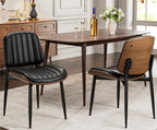 REONEY Dining Chairs Set of 2, Mid-Century Modern Kitchen Chairs, Black