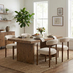 VKNOW Wooden Dining Chairs Set of 4 with Walnut Wood Legs and Curved Back
