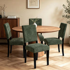 CHUN YI Dining Chairs Set of 4, Upholstered Dining Room Chairs, Modern Farmhouse Parsons Chairs with Solid Wood Legs & Fabric Padded Seat for Kitchen/Living Room/Restaurant, Beige