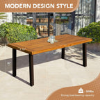 Devoko 6 Person Acacia Wood Dining Table for Kitchen,Natural