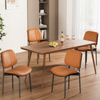 REONEY Dining Chairs Set of 2, Mid-Century Modern Kitchen Chairs, Black