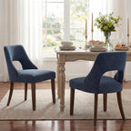 UVV Wooden Dining Chairs Set of 2, Mid Century Modern Chenille Upholstered Dining Room Chair Kitchen Chairs, Farmhouse Dinner Chair with Solid Wood Legs for Kitchen Dining Room, Green