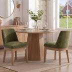 RIVOVA Upholstered Dining Chairs Set of 4, Modern Wooden Dining Room Chair Linen Fabric Kitchen Chairs Farmhouse Dinner Chair with Hardwood Frame, Beige