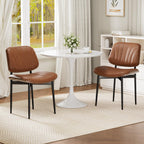 REONEY Dining Chairs Set of 2, Mid-Century Modern Kitchen Chairs, Black