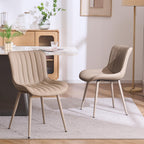 YOUNUOKE Dining Chairs Set of 2 Mid-Century Modern Kitchen Chairs Khaki