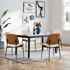 LUNLING Dining Chairs Set of 2 Mid Century Modern Retro Green Velvet Kitchen Chairs with Walnut Bentwood Upholstered Seat Metal Legs Adjustable Foot for Kitchen Dining Room Chairs(Green Fabric)