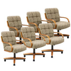 Chromcraft Ryland Swivel-Tilt Caster Dining Chair - Chestnut -Earth - 4pc
