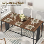 YATINEY 63" Dining Table for 6-8 People, Modern Large Kitchen Table