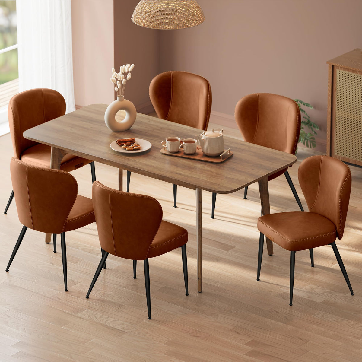 VASAGLE Dining Chairs Set of 2, Upholstered Kitchen Chairs