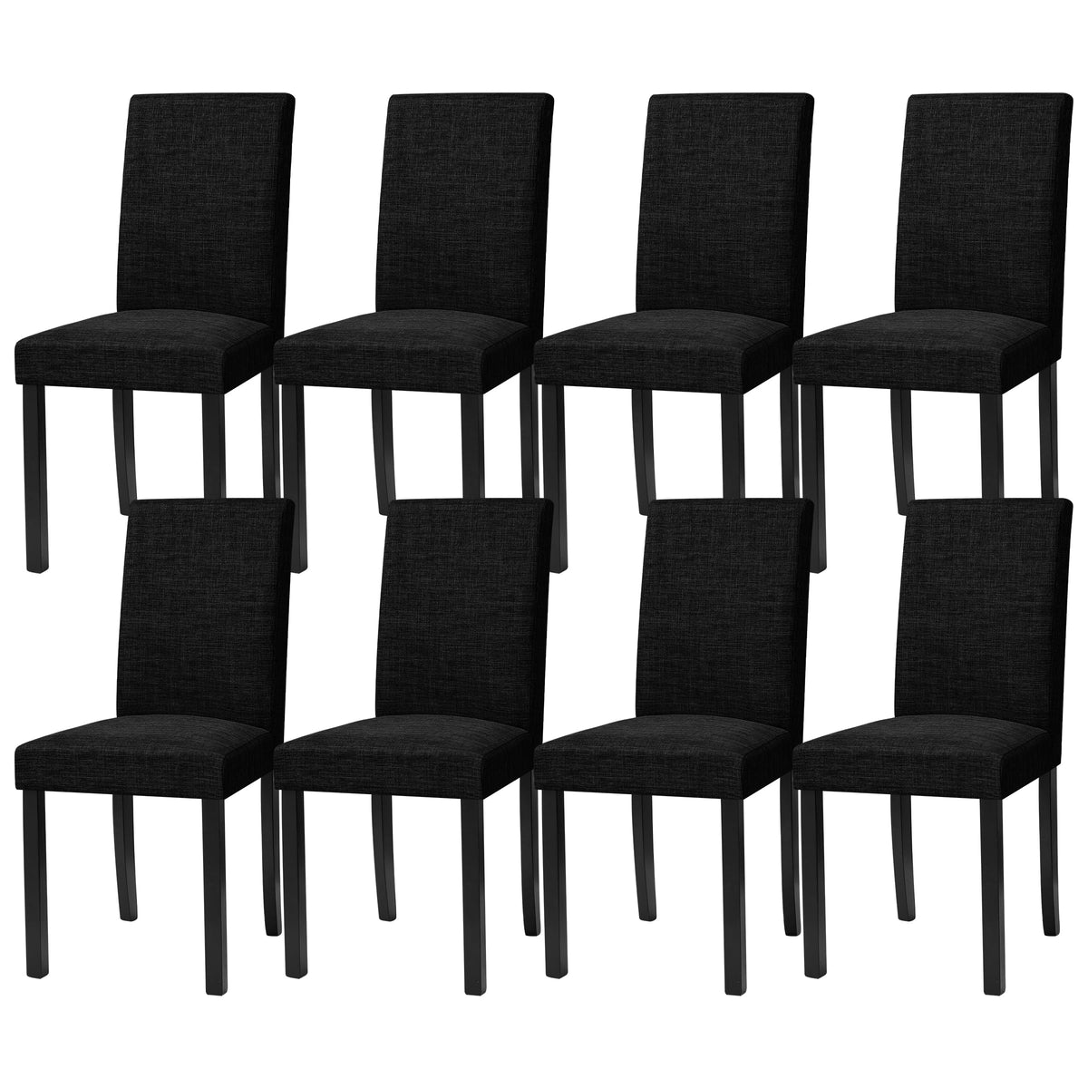 CHUN YI Dining Chairs Set of 4, Upholstered Dining Room Chairs, Modern Farmhouse Parsons Chairs with Solid Wood Legs & Fabric Padded Seat for Kitchen/Living Room/Restaurant, Beige