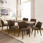 COLAMY Upholstered Dining Chairs Set of 4, Modern Kitchen & Dining Room Chairs with Curved Back, Fabric Padded Seat and Solid Wood Legs, Side Chairs for Restaurant, Cafe & Home, Beige