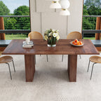 weselon 55"-71" Extendable Dining Table with Storage, Expandable Kitchen Table for 4-6, Space Saving Dining Room Table with Hidden Storage Cabinet, Adjustable Shelves & Fluted Base (Walnut)