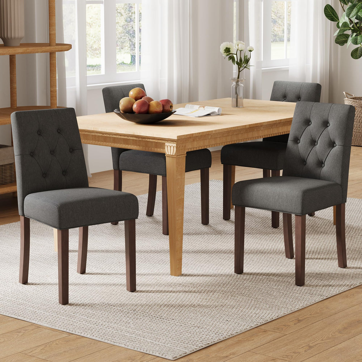 Upholstered Dining Chairs Set of 4 - Modern Parsons Chairs