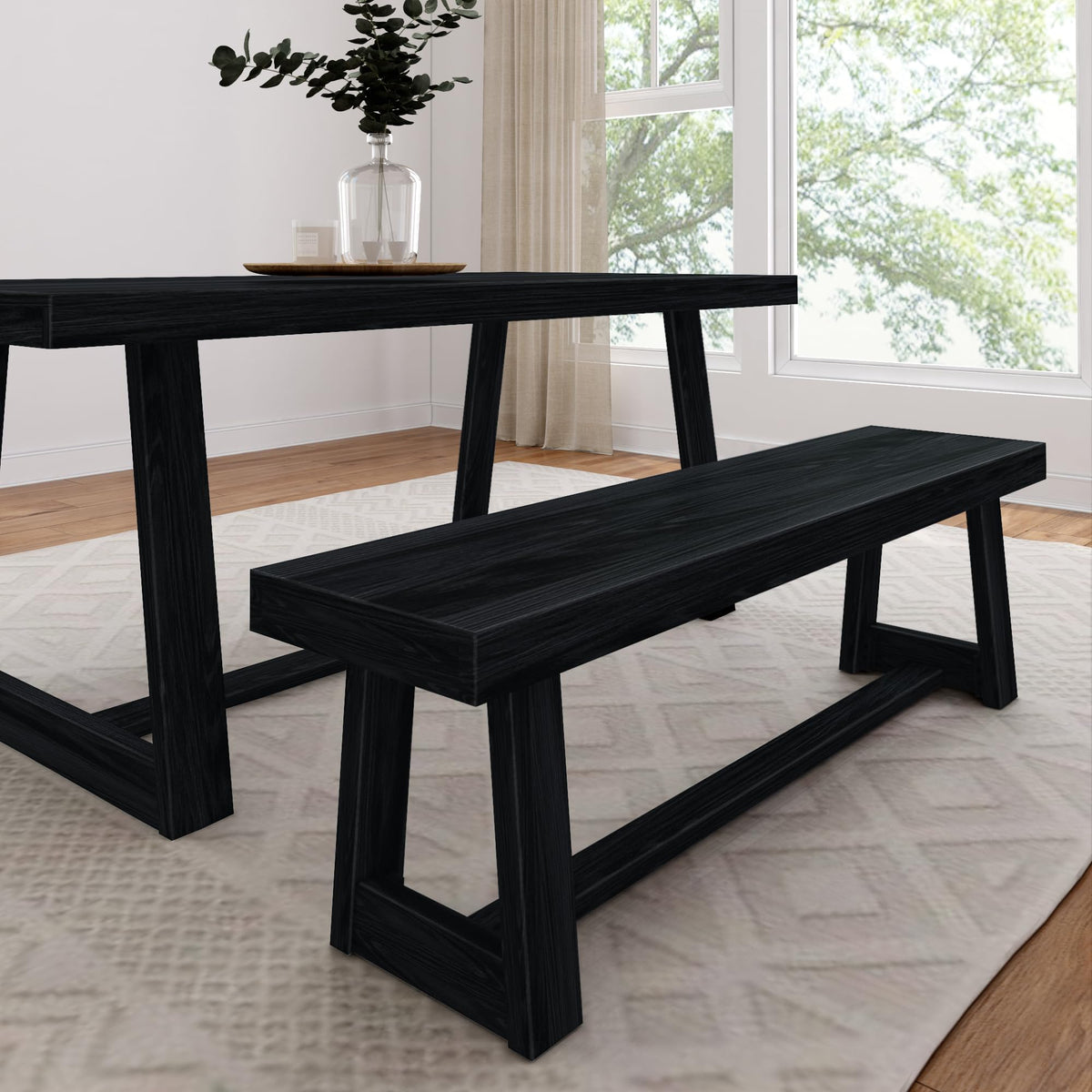Plank+Beam Classic 72 Inch Dining Table, Rectangular, Pecan Wirebrush