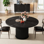 Tribesigns 47.24" Black Round Dining Table for 4-6 People