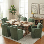 VKNOW Upholstered Dining Chairs Set of 2, Dining Room Chairs with Casters