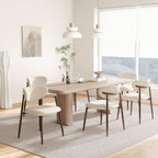 MALOL Dining Chairs Set of 4, Curved Back Kitchen Room Chairs with Metal Legs and Anti Slip Pads, Upholstered Dining Chair for Home and Restaurant, Beige