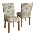 HomePop Parsons Classic Upholstered Accent Dining Chair, Set of 2, Suri Blue
