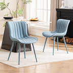 YOUNUOKE Dining Chairs Set of 2 Mid-Century Modern Kitchen Chairs Khaki