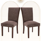 COLAMY Upholstered Parsons Dining Chairs Set of 4, Fabric Dining Room Kitchen Side Chair with Nailhead Trim and Wood Legs - Blue/White Flower