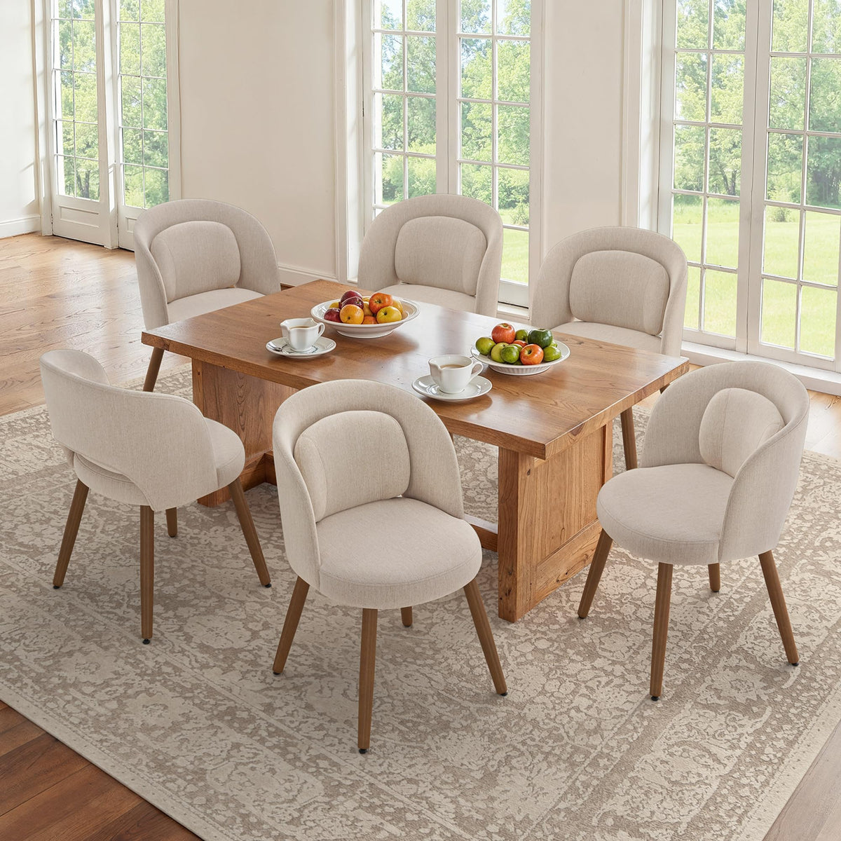 LUE BONA Dining Chairs Set of 4 with Lumbar Support, Green