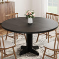 47" Round Dining Table for 4, Farmhouse Kitchen Dining Room Table, Grey