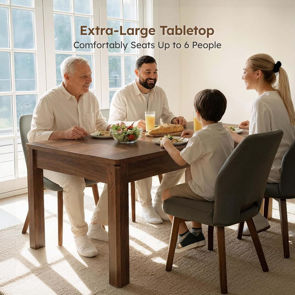 Farmhouse Dining Table for 6, Rectangle Dining Table, Kitchen Table Oak